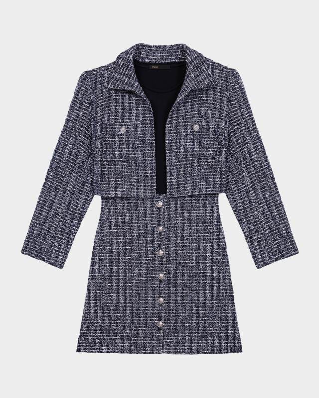 Ritanele Two-in-One Tweed Mini Dress